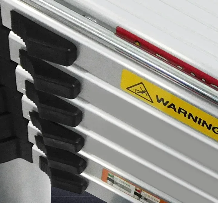 Wide corrugated anti-slip rung close-up